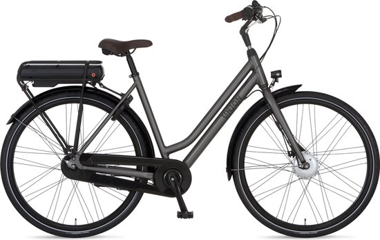 Union Fast - Elektrische fiets - Dames - 53cm - 7 versnellingen - Cool Grey  | bol.com