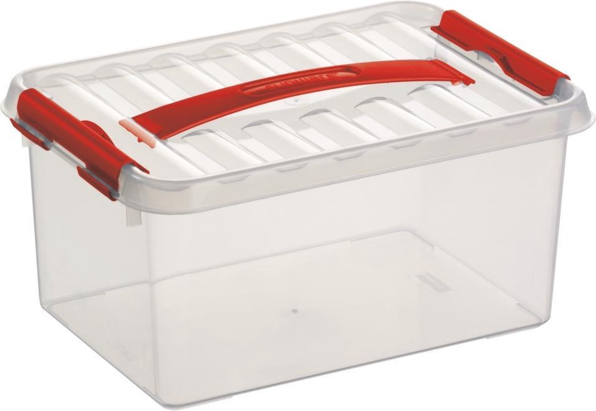 Sunware - Q-line opbergbox 6L transparant rood - 30,7 x 20 x 14,3 cm