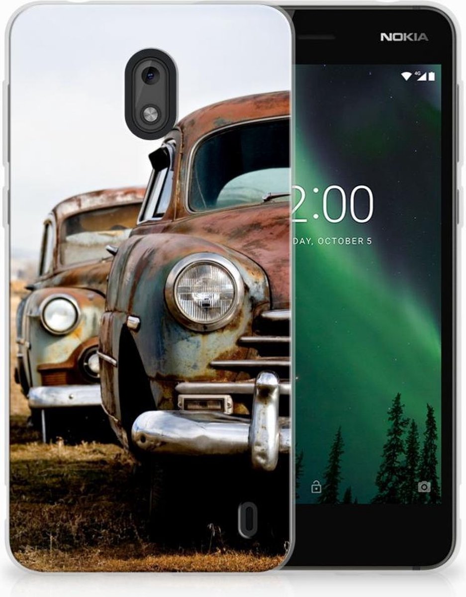 Nokia 2 Siliconen Hoesje met foto Vintage Auto