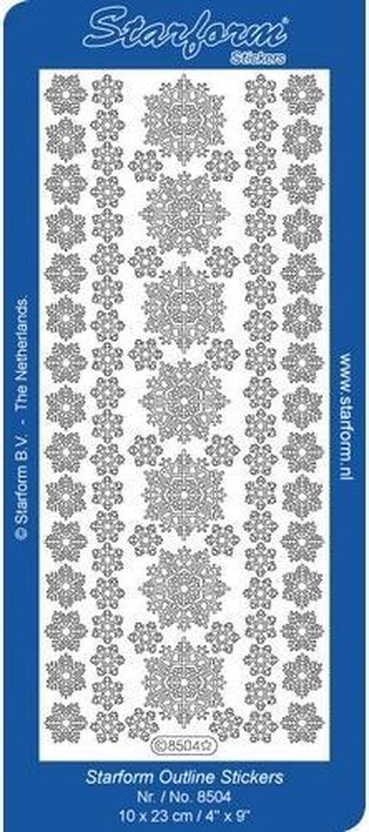 Starform Stickers - 10 vellen ijskristallen - Zilver