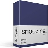 Snoozing - Flanel - Laken - Eenpersoons - 150x260 cm - Navy