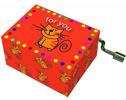 muziekdoosje Happy Birthday for you met kat