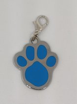 Sleutelhanger - Huisdier - Hond - Kat - Poot - Decoratie - Tag - Blauw - 1 stuk
