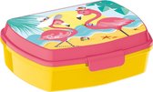 Tom Lunchbox Flamingo 15 X 10 X 6 Cm Jaune