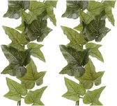 2x Groene Hedera Helix/klimop kunstplant slingers 180 cm - Kunstplanten/nepplanten - Hangplanten