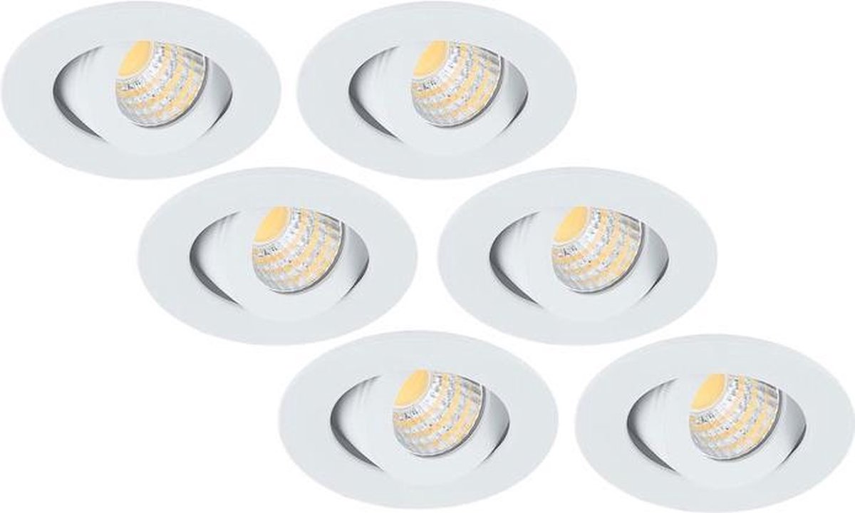 Groenovatie Inbouwspot LED - 3W - Rond - Kantelbaar - Dimbaar - Ø 53 mm - 6-Pack - Wit