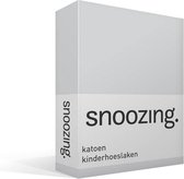 Snoozing Katoen - Kinderhoeslaken - Wiegje - 40x80 cm - Grijs