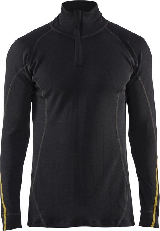 Onderhemd zip-neck 4796-1075 - Zwart