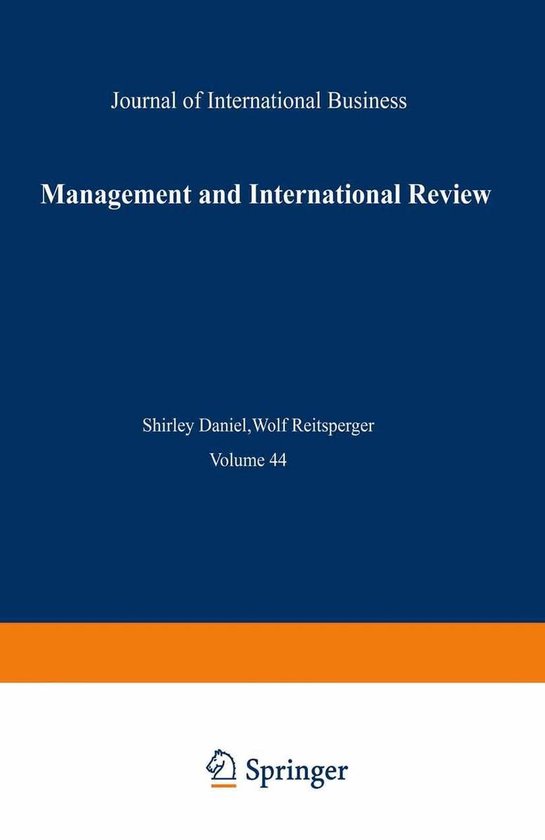 mir Special Issue - Management and International Review - cover