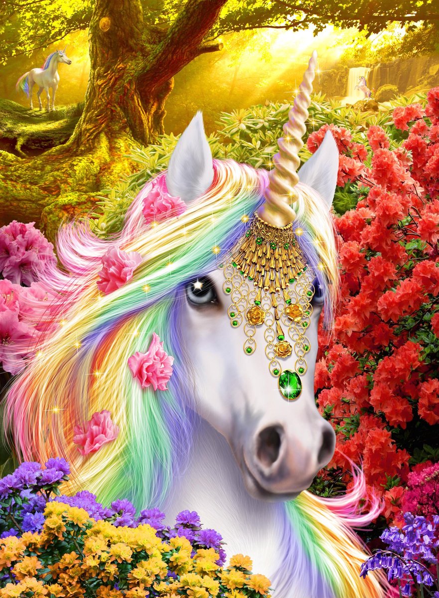 Diamond Painting Crystal Art Unicorn Met Frame 50 X 40 Cm