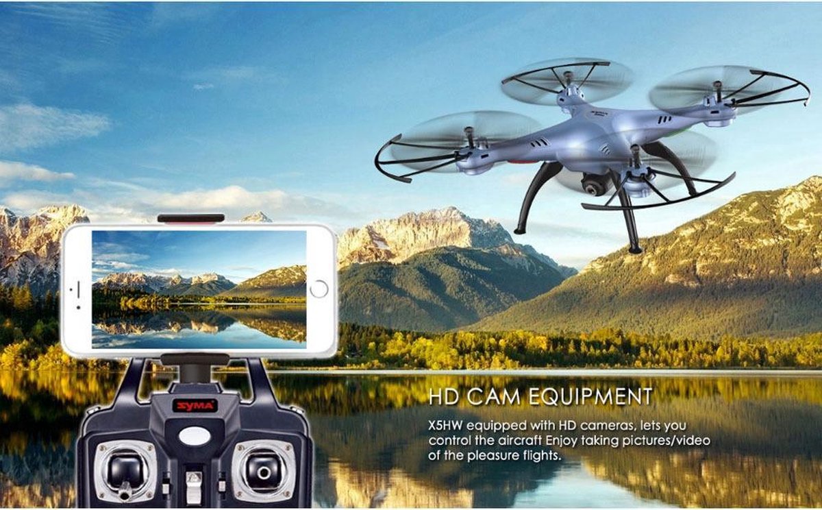 Syma X5HW live Camera Drone FPV Real-Time + (batterijen 4x AA Kingever Gold) thumbnail 5