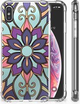 TPU-Siliconen Hoesje Geschikt voor iPhoneX | Xs Design Purple Flower