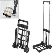 Benson Trolley Opvouwbaar | Draagvermogen 20kg | Aluminum + Kunststof | Telescopische Greep | Elastische Spanbanden | Blauw