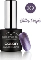 Cosmetics Zone UV/LED Hybrid Gel Nagellak 7ml. Glitter Purple 089