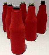 6 st. bierfleshouder- flessen koel houder | bierfleshoes | Rood
