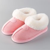 Warme Pluche Vrouwen Slippers Vintage Roze Indoor/floor Schoenen Badkamer Pluche Huis Slippers - De winter favoriet!!