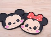 Mickey en Minnie Mouse onderzetters - set van 2 siliconen onderzetters - 11cm x 10cm (LxH)