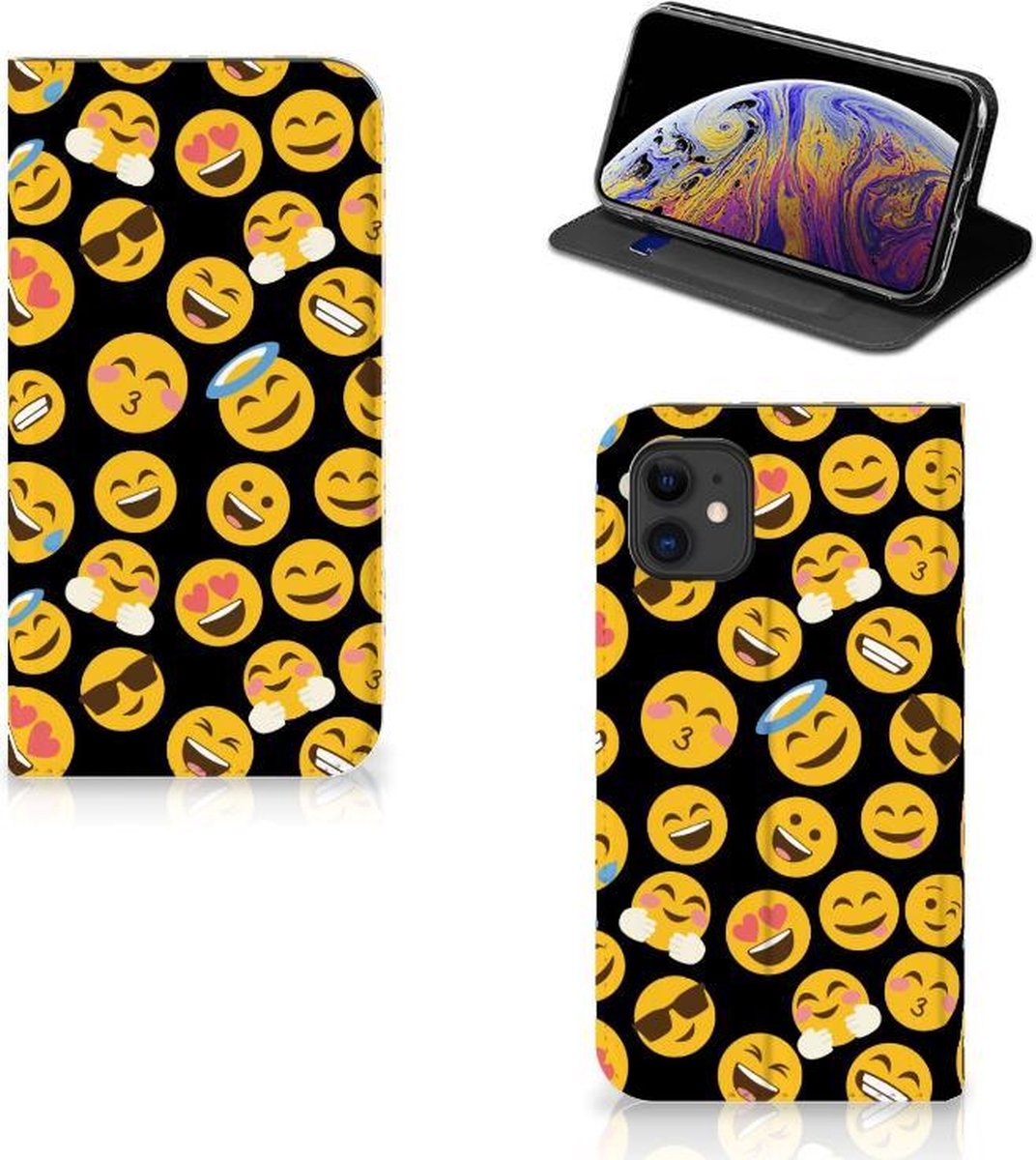 Book Case voor Apple iPhone 11 Hoesje met Magneet Emoji