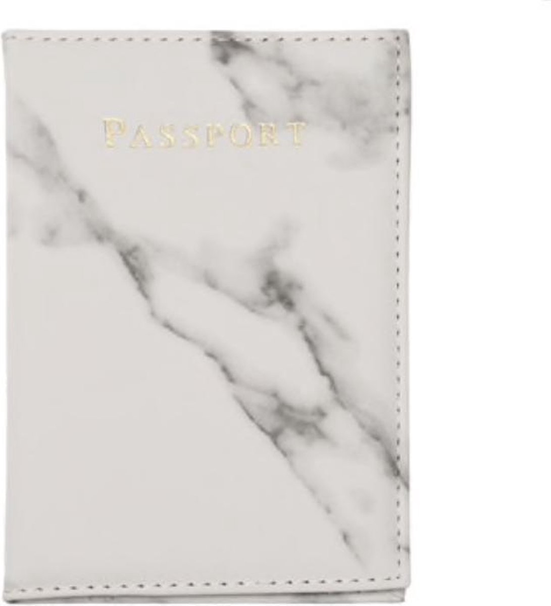 Paspoort Cover Marmer Grijs Zilver Wit - Paspoorthoes Paspoorthouder Paspoort Hoesje Mapje