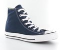 Navy Converse All Star hoge sneaker, met witte veters en zool.