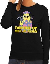 Fout Paas sweater zwart donder op met je Pasen voor dames - Pasen trui XXL