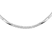 The Jewelry Collection Ketting Zirkonia 4,0 mm 42+3 cm - Zilver