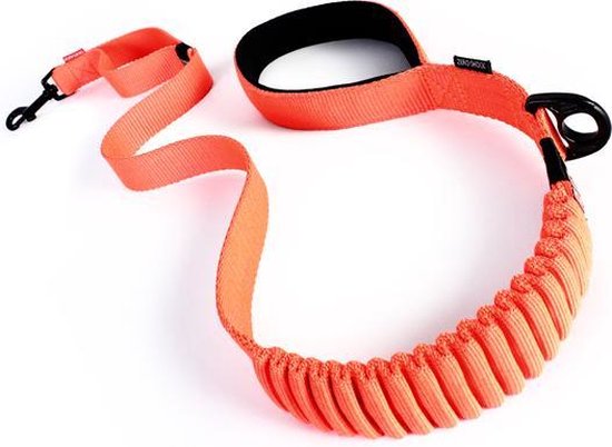 EzyDog Zero Shock Lange Honden Riem - Looplijn voor Hond - 120cm - Oranje
