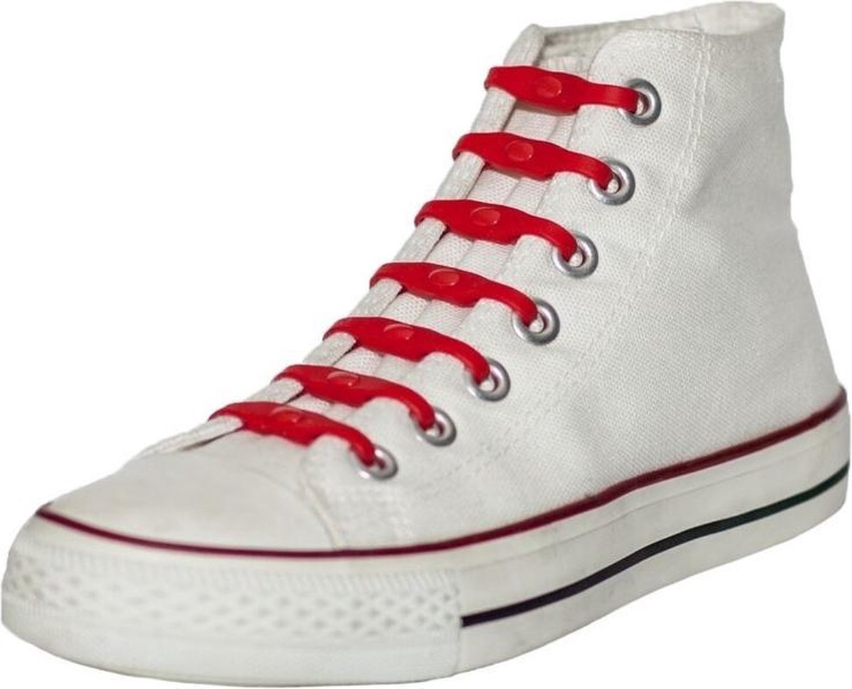 Shoeps 14x elastische veters rood Sneakers/gympen/sportschoenen elastieken  veters Hulp bij veters strikken - Schoenen.nl