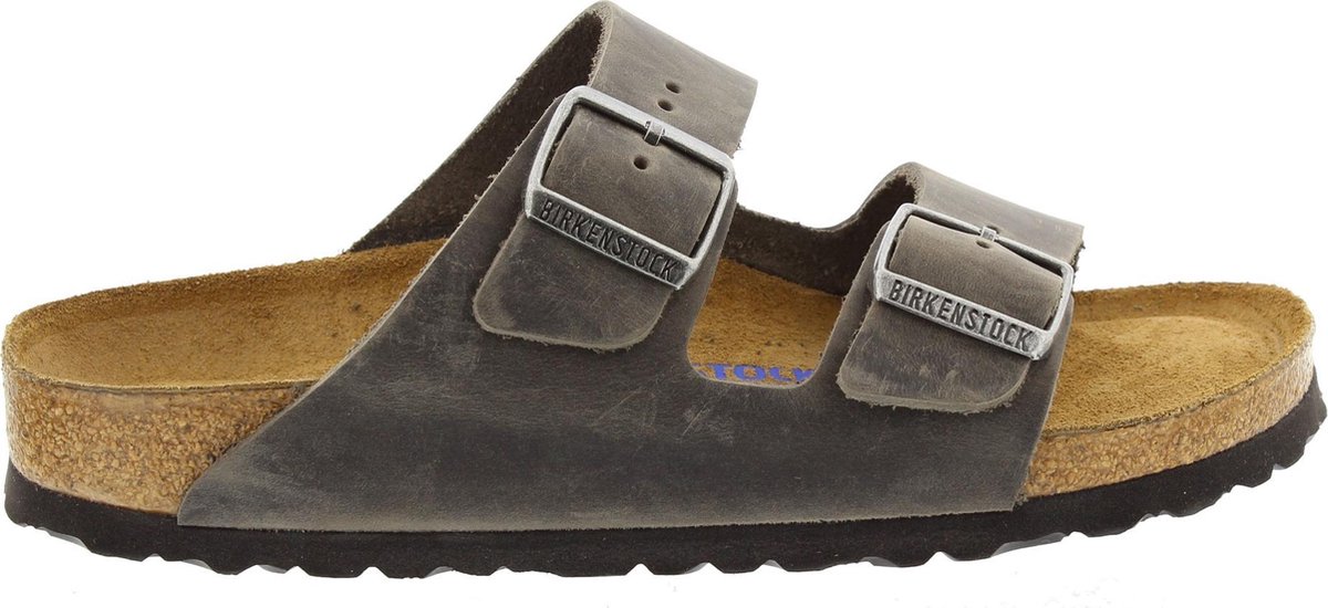 Birkenstock Slippers - Maat 41 - Unisex - donkergrijs