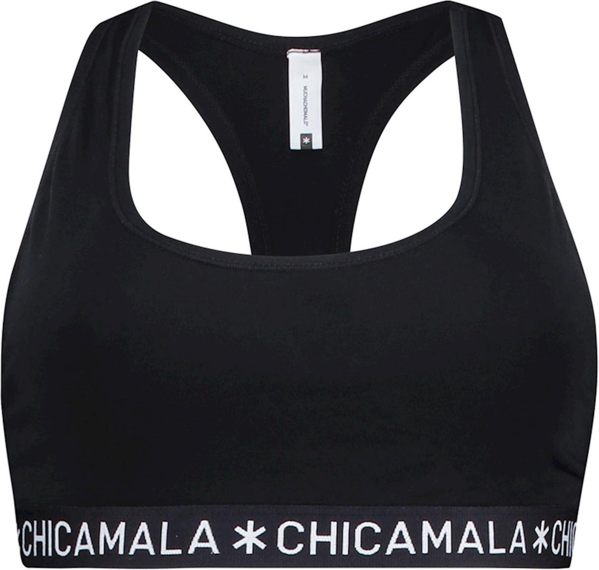 Chicamala dames racer back bralette basic zwart - XL