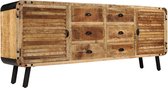 Ladekast Mango hout dressoir + Houten Decoratie Dienblad - Sidetafel Bijzettafel 200x40x80 cm / schoenenkast / dressoir kast / gangkast schoenen kast / wandkast / commode kast / opbergkast