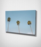 Palm Trees in San Diego - 30 x 40 cm - Landschap - Schilderij - Canvas - Slaapkamer - Wanddecoratie  - Slaapkamer - Foto op canvas