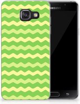 Geschikt voor Samsung Galaxy A3 2016 TPU Hoesje Design Waves Green