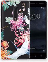 Nokia 5 Uniek TPU Hoesje Bird Flowers