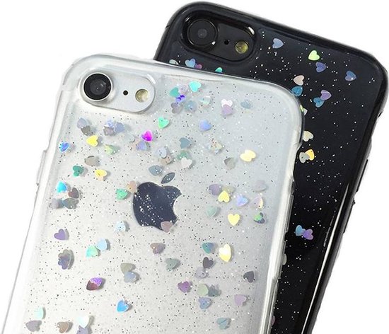 iPhone 6/6S Glitter Hoesje Hartjes Transparant | bol.com