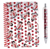 Kamparo Notitieboek Met Pen Betty Boop Wit/rood 2-delig