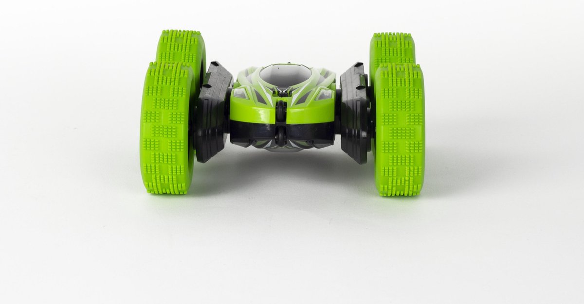 Wonky Cars RC Stunt Auto - Dubbelzijdig 360° rollen en draaien - Groen — afbeelding 2