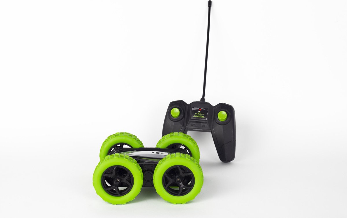 Wonky Cars RC Stunt Auto - Dubbelzijdig 360° rollen en draaien - Groen — afbeelding 5