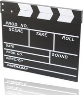 Filmklapper - Extra groot - clapper board - zwart - Krijtbord - 27x30cm - Hollywood - film