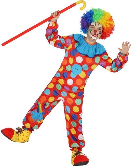 echo voorjaar Wafel Veelgekleurd clown kostuum voor kinderen - Verkleedkleding - Maat 134/146 |  bol.com