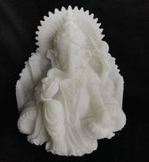 Ganesha witte beeldje .Boeddha Ganesh of Ganapati Tantra Ganesha beeld 13x9.5x14cmMateriaal: Resin (gemalen steen, o.a. sneeuwkwarts,witte albast,graniet, marmer, soapstone, wat ve