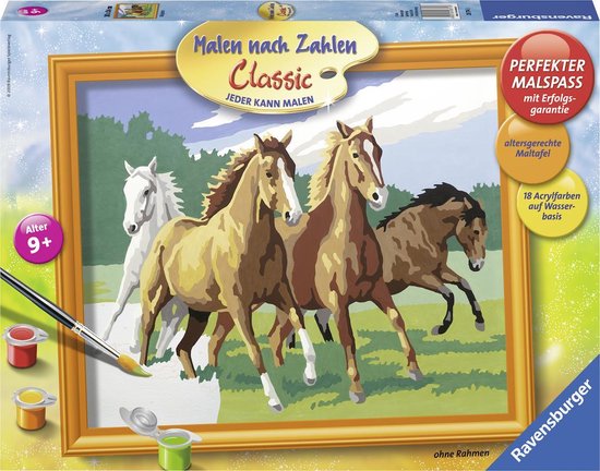 streep Spotlijster Edele Ravensburger schilderen op nummer Wilde paarden - Hobbypakket | bol.com