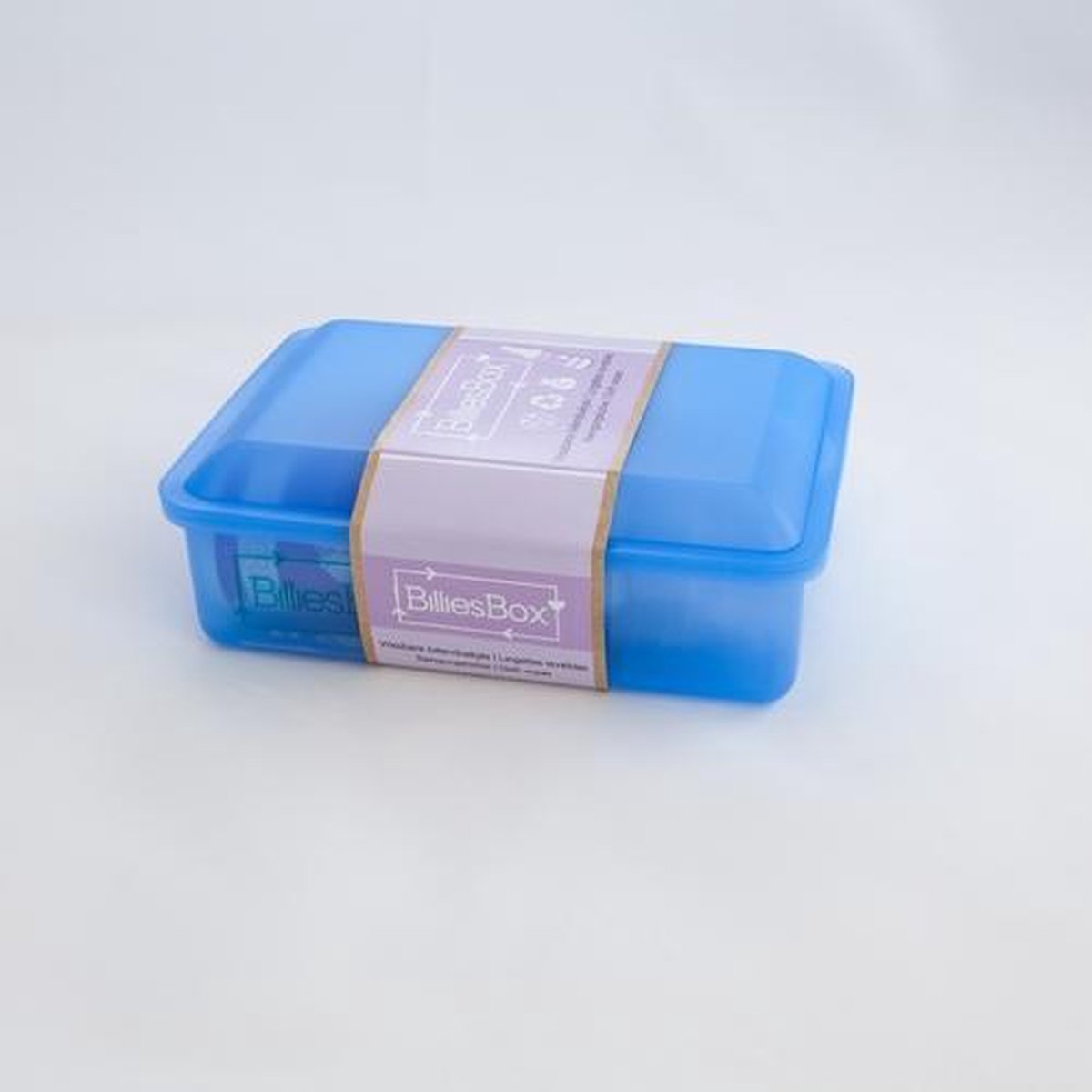 Goedkoopste BilliesBox blauw, geur lavendel - Wasbare billendoekjes en lotion