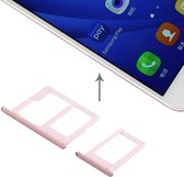 Let op type!! SIM Card Tray + Micro SD & SIM Card Tray for Galaxy J5 Prime / G570 & J7 Prime / G610(Rose Gold)