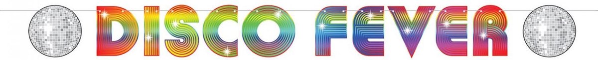 360 DEGREES - Kartonnen disco fever banner