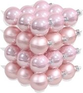 36x Roze glazen kerstballen 6 cm - mat/glans - Kerstboomversiering zoet roze