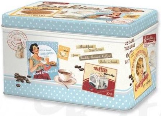 Gezond kalmeren neem medicijnen Bewaarbus Cookies - Koekjestrommel - Bewaarblik - Vintage - Blik - 13 x 22  x 14 cm | bol.com