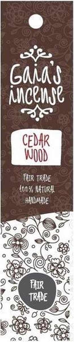 Gaias Incense wierook stokjes cedarwood geur - Fair Trade - Lichaam in balans - Meditatie/mediteren innerijke rust