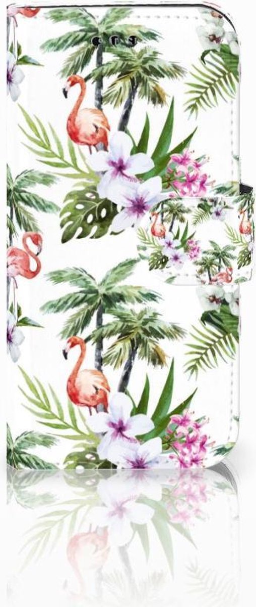 Samsung Galaxy A3 2017 Telefoonhoesje met Pasjes Flamingo Palms