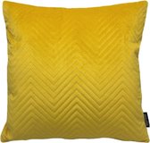Yellow Velvet Chevron Kussenhoes | Fluweel / Velours | Geel | 45 x 45 cm